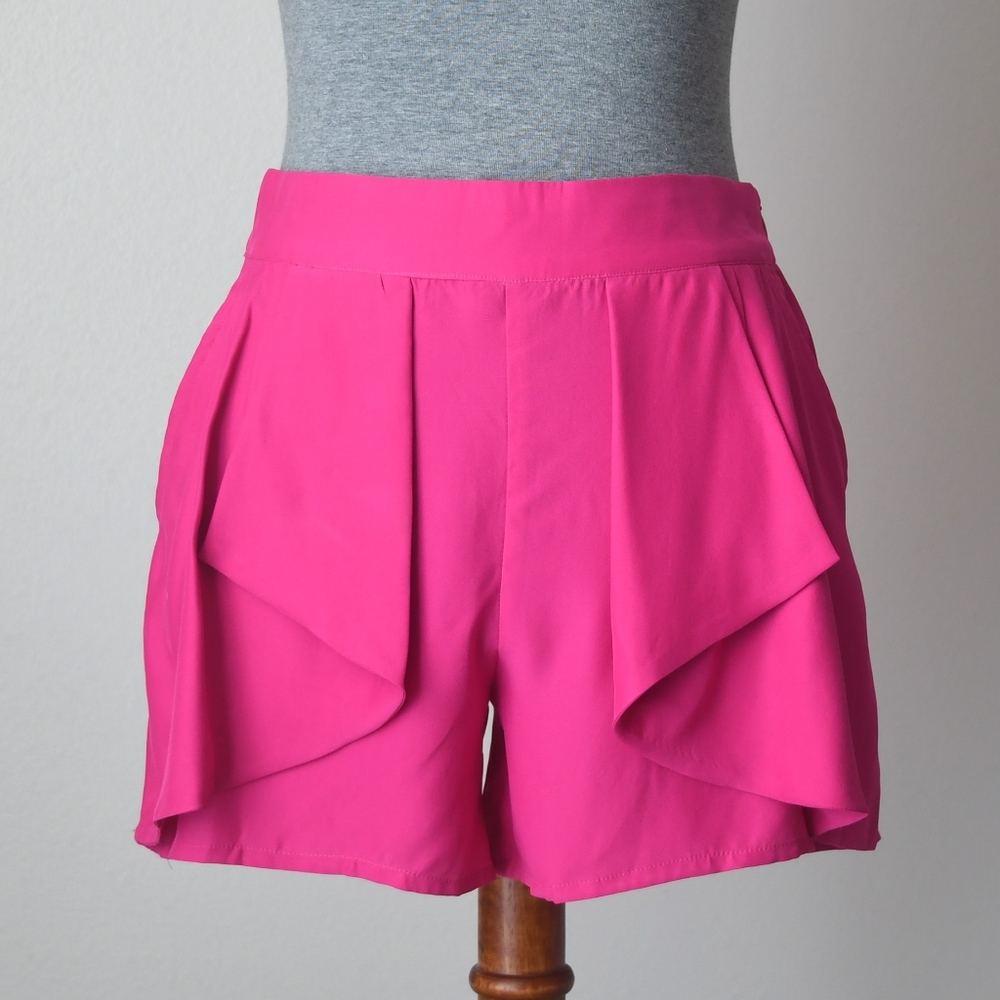 Parker Origami Ruffle Front Silk Shorts Size XS